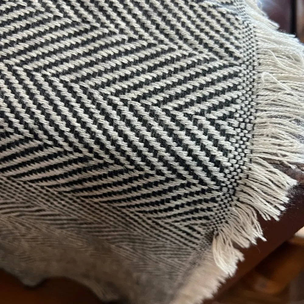 NWT Old Navy scarf beige and black with fringe